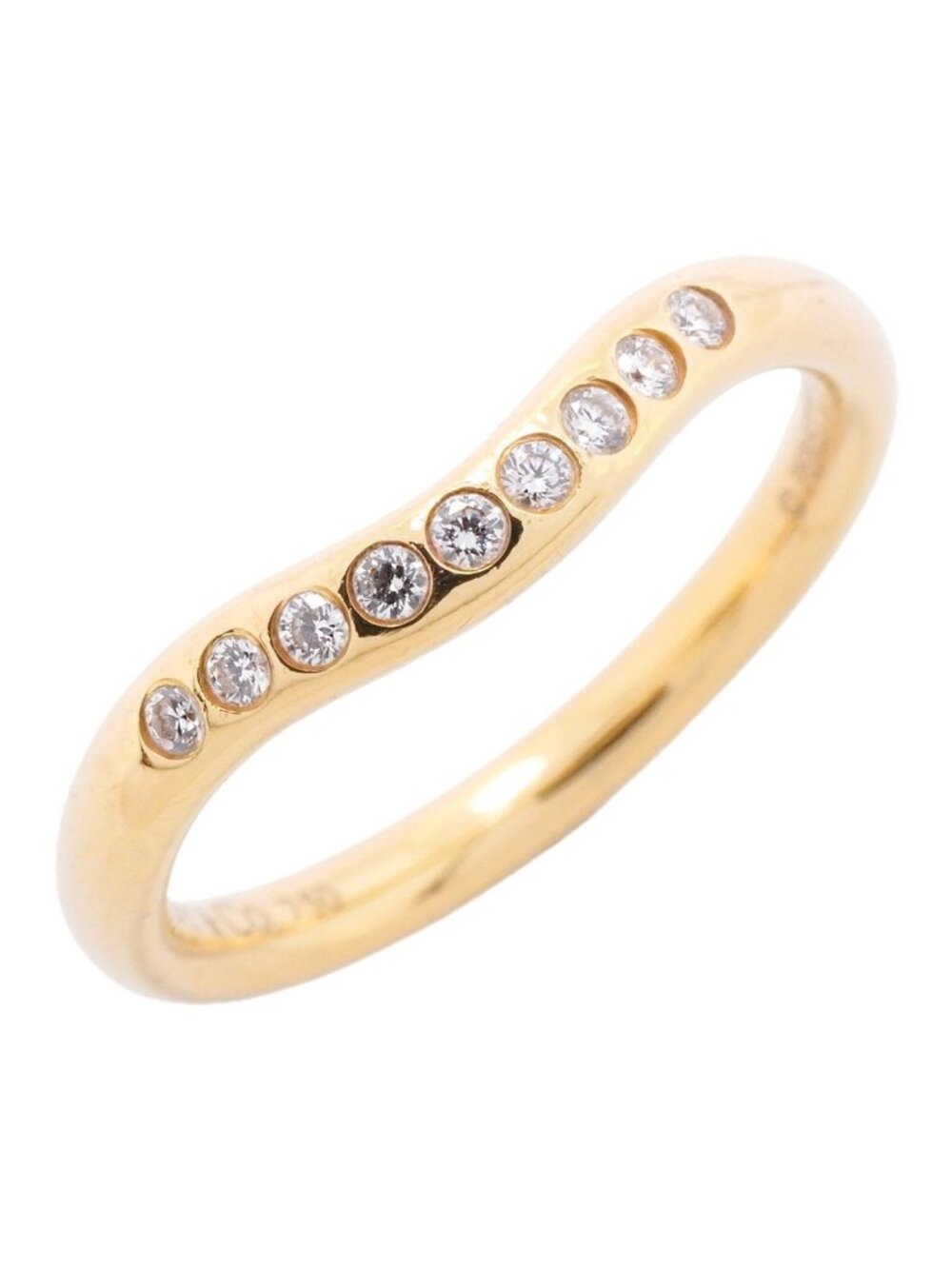 Tiffany & Co Ring Curved Band 18k Yellow Gold Diamond